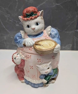 Fitz and Floyd Katze mit Kätzchen Keksdose 1988 Made in Taiwan - Bild 1 von 7