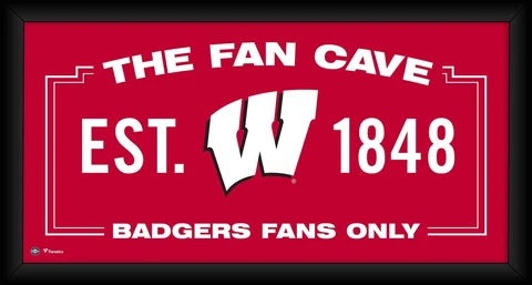 Wisconsin Badgers Framed 10" x 20" Fan Cave Collage Cover