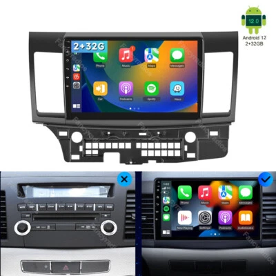 For Mitsubishi Lancer 2007-2013 Android 12.0 Car Stereo Radio Apple CarPlay GPS  - Image 1 of 4