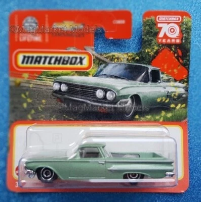 MATCHBOX · 1960 CHEVY 'EL CAMINO' · GREEN · 1:64 · BRAND NEW & SEALED - Image 1 of 2