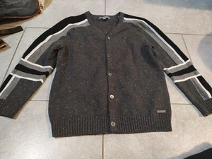 Pom Pommel Boys Sweater Cardigan Charcoal Gray Size 7 Excellent Condition  - Picture 1 of 6