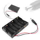 New Black 6 X Aa 9V Battery Holder Box Case Wire Dc 5.5*2.1Mm Plug Uk Stock