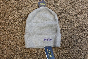 New Polo Ralph Lauren Women's 100% Cashmere Beanie - GRAY - One Size - Picture 1 of 3