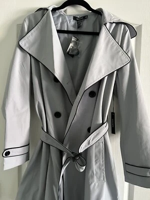 NWT VERTIGO PARIS Light Grey W/black Trim Jacket Womens Size XL #9A - Image 1 of 4