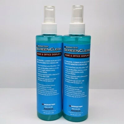 Lot of 2 NEW Monster ScreenClean Alcohol Free Liquid Gel Cleaner 237 mL (8oz ea) - Image 1 of 4
