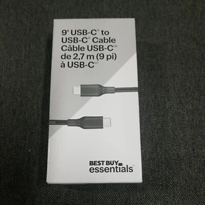 Câble USB-C vers USB-C BE-MCC922K-C Best Buy Essentials 2,7 m (9 pi) - Photo 1 sur 3