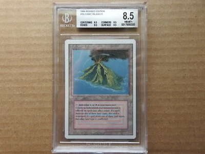 Volcanic Island BGS 8.5 NM-MT+ [Revised Edition] Mtg Magic Free Priority Mail! - Image 1 of 4