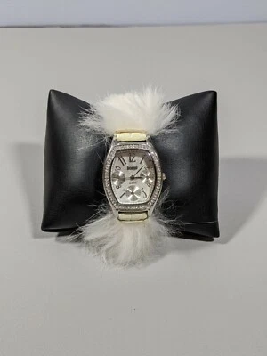 Reloj Bongo Tono Plata Cara Perlada Blanco Imitación Piel Banda 8 Pulgadas Foto 1 de 4