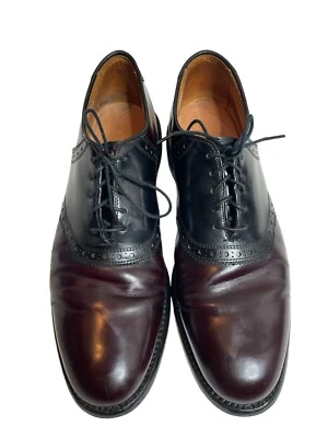 Allen Edmonds Shelton 8271 Burgundy Two Tone Saddle Oxford Dress Shoe 9.5 B - Image 1 of 4
