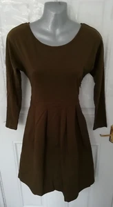 COS Damas Talla XS Caqui Verde Elástico Top Algodón Falda Vestido Bolsillos Laterales con Cremallera - Imagen 1 de 11