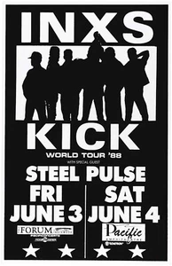 Póster de concierto enmarcado INXS WORLD TOUR 1988 LOS ANGELES, CA - Imagen 1 de 2