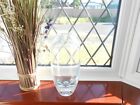 vase glass clear heavy thick glass bubble in base GC