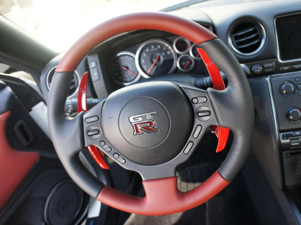 AutoTecknic Competition Shift Paddles (Bright Red) - Fits Nissan R35 GT-R - Image 1 of 1
