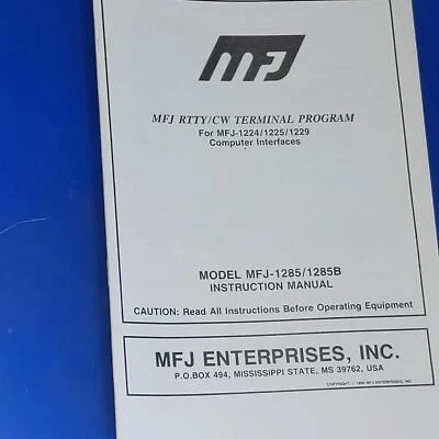 MFJ RTTY/CW Terminal Program For MFJ-1224/1225/1229 Interfaces - Image 1 of 2
