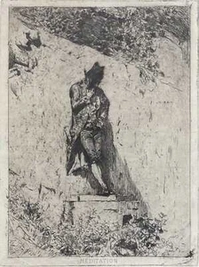 MARIANO FORTUNY MARSAL. GRAVURE. MÉDITATION. VERS 1869. - Picture 1 of 2