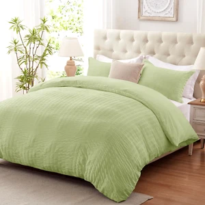 Cozyde Luxury Queen Duvet Cover 90x90in with 2 Pillow Shams Green Sage - Picture 1 of 5