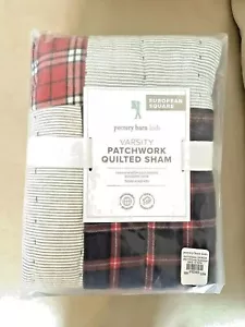 Pottery Barn Holiday plaid Disney Christmas pillow sham gift party quilted red - Picture 1 of 4