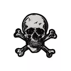 Parche bordado para planchar Skull and Crossbones Jolly Roger - Imagen 1 de 3