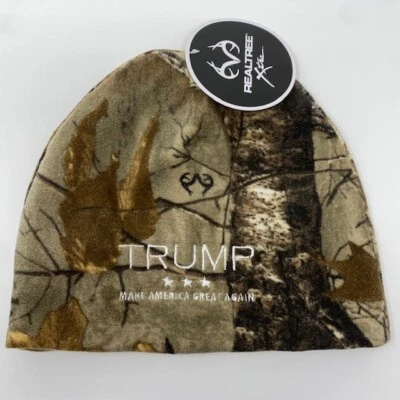 TRUMP *** MAKE AMERICA GREAT AGAIN BORDADO REALTREE XTRA Camuflaje Gorro Polar Foto 1 de 3