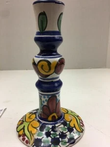 Candelabro artesanal único de cerámica Talavera A245 - Imagen 1 de 12