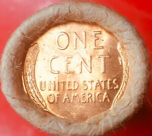 1918-D / BU++ TAIL WHEAT END OLDER WRAP LINCOLN WHEAT PENNY ROLL VERY NICE!!