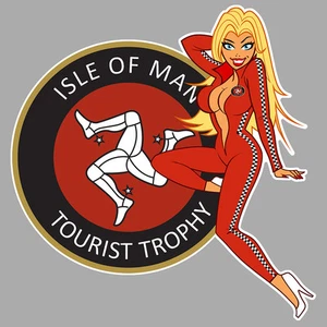 ISLE OF MAN TT PINUP MOTO GP SUPERBIKE RACING TRACK AUTOCOLLANT STICKER PC177 - Imagen 1 de 1