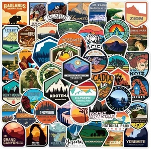 50 PIEZAS Pegatinas de Viaje Parque Nacional de Estados Unidos en Estados Unidos Vinilo Impermeable - Imagen 1 de 10
