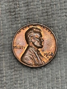 1968 D Penny with Error on Top Rim, and "L" in Liberty on Edge, rainbow tone - Picture 1 of 11