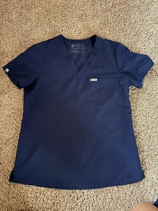 Figs Technical Collection Navy Blue Scrub Top Size Small - Picture 1 of 2