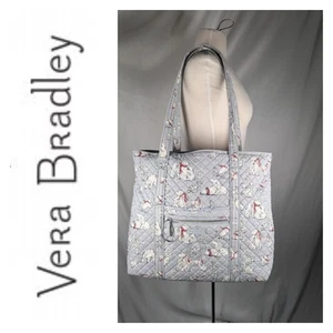 Grand Tote Bag Vera Bradley Beary Merry Polar Bear Christmas Reversible Rabbits - Picture 1 of 14