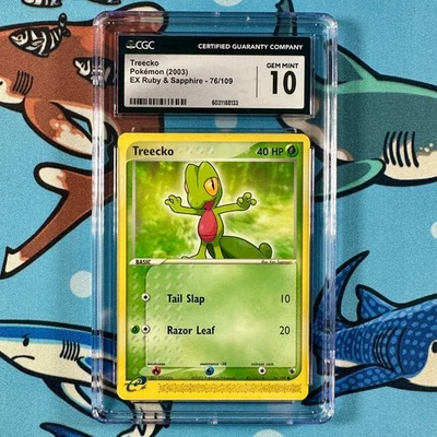 Treecko 76/109 CGC 10 Pokemon EX Ruby & Sapphire - Vintage English 2003 E-Reader - Image 1 of 2