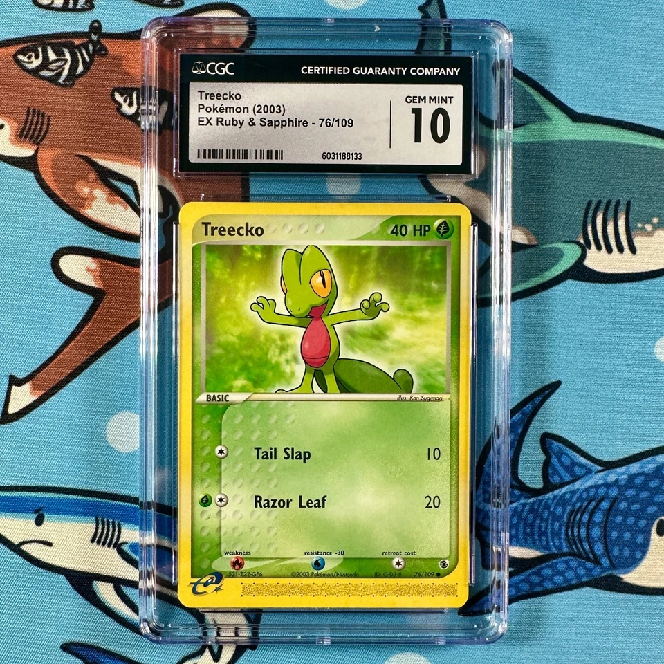 Treecko 76/109 CGC 10 Pokemon EX Ruby & Sapphire - Vintage English 2003 E-Reader - Image 1 of 2