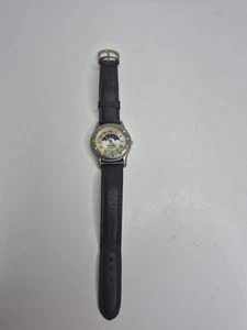 Vintage Wrangler Hero 9120 34mm Moon Phase Date Watch Brown Leather, New Battery - Picture 1 of 6