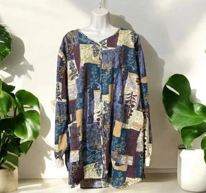Women Medline Multi Color Floral Design Scrub Jacket Sz XXXL - Picture 1 of 8