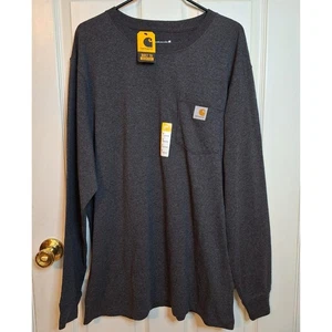 Carhartt Dark Grey Loose Fit Heavyweight Long Sleeved Tshirt Pocket Work Size L - Bild 1 von 11