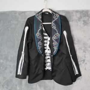 Spirit Scheletro Mariachi Giacca Uomo Grande Nero Giorno dei Morti Costume Festivo - Foto 1 di 10