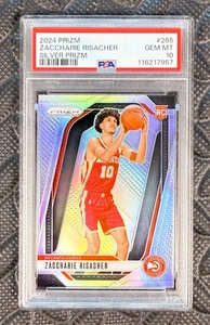 2024 Panini Silver Prizm #265 Zaccharie Risacher Rookie RC PSA 10 Atlanta Hawks - Picture 1 of 2