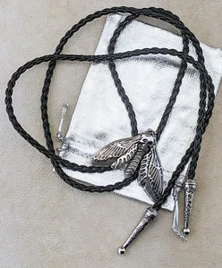 A21g Bolo Tie Death's head Hawkmoth Moth Jewelry Women Men oddities curiosities - Picture 1 of 7