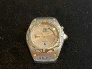 Men's Seiko Kinetic 20BAR Silver Tone Automatic Watch For Repair No Band - Picture 1 of 6