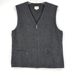 Cleo Womens Small Zip Up Vest Charcoal Gray Heather Wool Nylon Cashmere Pockets - Picture 1 of 10