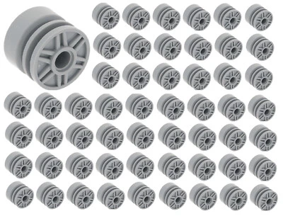 ☀️НОВОЕ колесо LEGO 18 мм D. x 14 мм с отверстием для булавки, поддельными болтами и неглубокими спицами x50 - Изображение 1 из 4