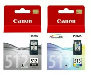 Genuine Canon PG-512 Black / CL-513 Colour Ink Cartridges For PIXMA MP280 MX320 - Picture 1 of 7