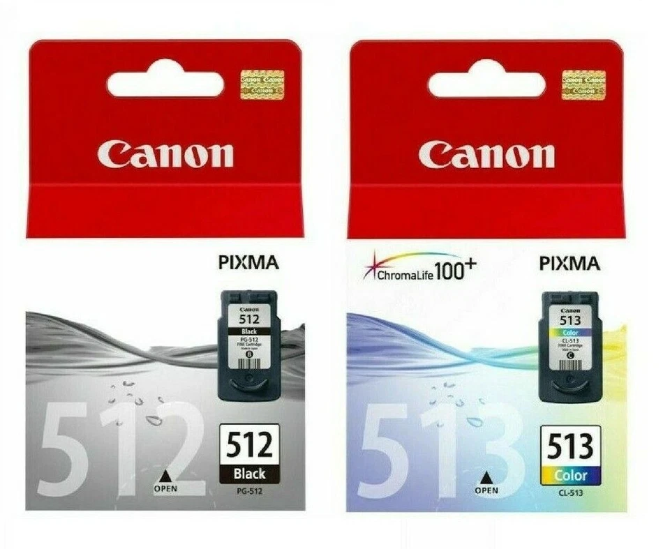 Genuine Canon PG-512 Black / CL-513 Colour Ink Cartridges For PIXMA MP280 MX320 - Image 1 of 1