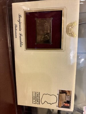 Réplica de sello Benjamin Franklin oro 22k Foto 1 de 3