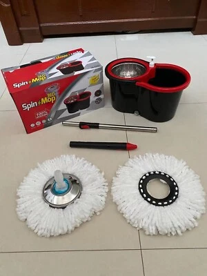 Fregona giratoria 360° y cubo con juego de escurridor + 2 recambios de microfibra limpieza de pisos Foto 1 de 4