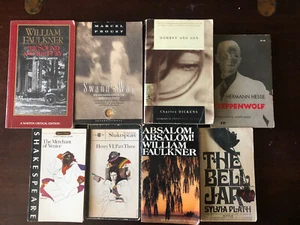 Lot of 8 Classics Literature Shakespeare Faulkner Proust Dickens Plath  - Bild 1 von 10