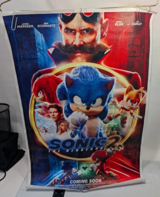 Sonic 2 The Hedgehog EM BREVE pôster filme 16,5x24,5 decoração de parede lona vinil - Imagem 1 de 4