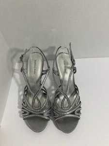 Papell Studio Silver Clear Stone Party Prom Heels 8.5 - Bild 1 von 12
