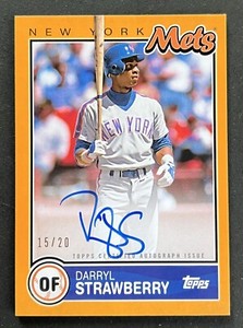 Darryl Strawberry 2020 Topps Brooklyn Collection On Card /20 Auto Orange NY Mets