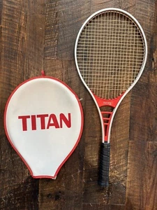 VTG TITAN Tennis Aluminum Racquet & Cover - 4 5/8 M - Excellent Retro Condition - Picture 1 of 12